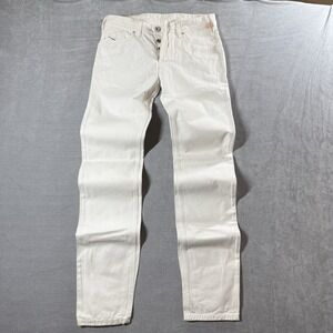 Diesel‎ Kander White Straight Leg Jeans Men 28x34 Zip Pockets Stained Painter